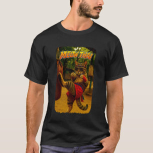 Funny Muay Thai Cat Meow Thai Cat Meme T-Shirt