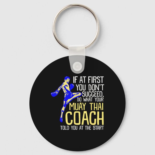 Funny Muay Thai Coach Boxing Design  Key Ring (Front)