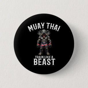 Funny Muay Thai Elephant - Kickboxing And Elephant 6 Cm Round Badge