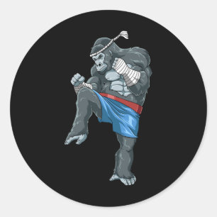 Funny Muay Thai Gorilla - Thai Boxing Classic Round Sticker