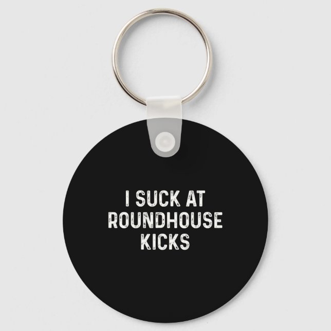 Funny Muay Thai Kickboxing Roundhouse Kick  Key Ring (Front)