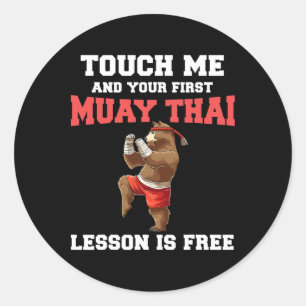 Funny Muay Thai Lesson - Thai Boxing Kickboxing Be Classic Round Sticker