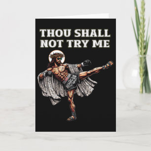 Funny Muay Thai Lord Jesus Thai Boxing Kickboxing Card