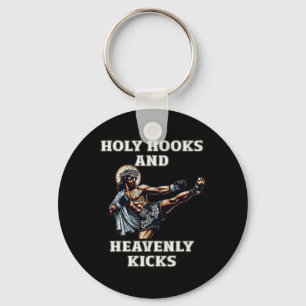 Funny Muay Thai Lord Jesus Thai Boxing Kickboxing Key Ring