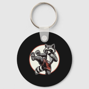 Funny Muay Thai Racoon Thai Boxing Martial Arts Key Ring