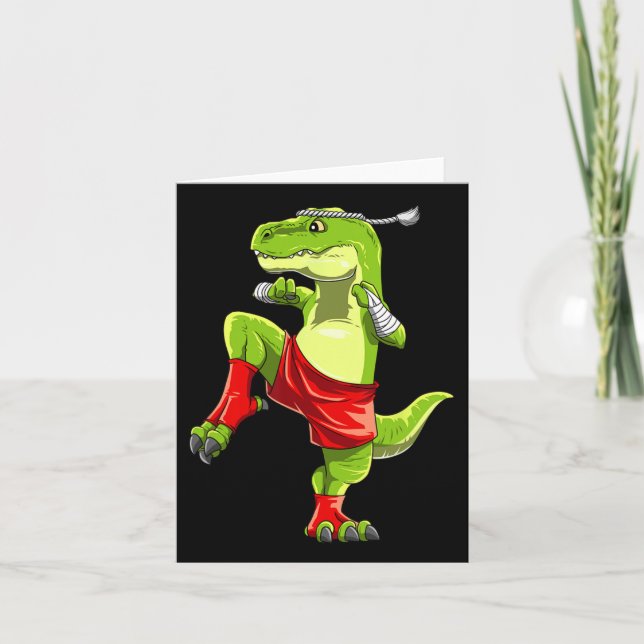 Funny Muay Thai T-rex - Thai Boxing  Card (Front)