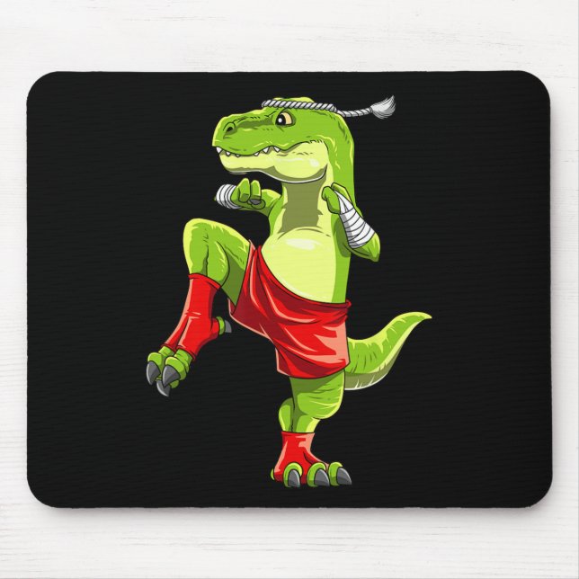 Funny Muay Thai T-rex - Thai Boxing  Mouse Pad (Front)