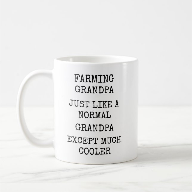 Funny Much Cooler Farming Grandpa Coffee Mug (Left)