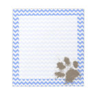 Funny Muddy Paw Print on Blue Chevron
