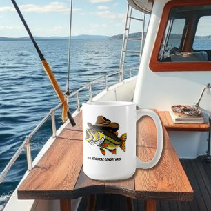 Funny Mug Bass Fish with a Cowboy Hat