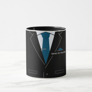 Funny Mug Business Black Suit - Your Name /Title