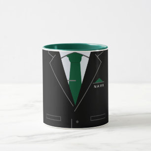 Funny Mug Gift Custom Name Business Black Suit