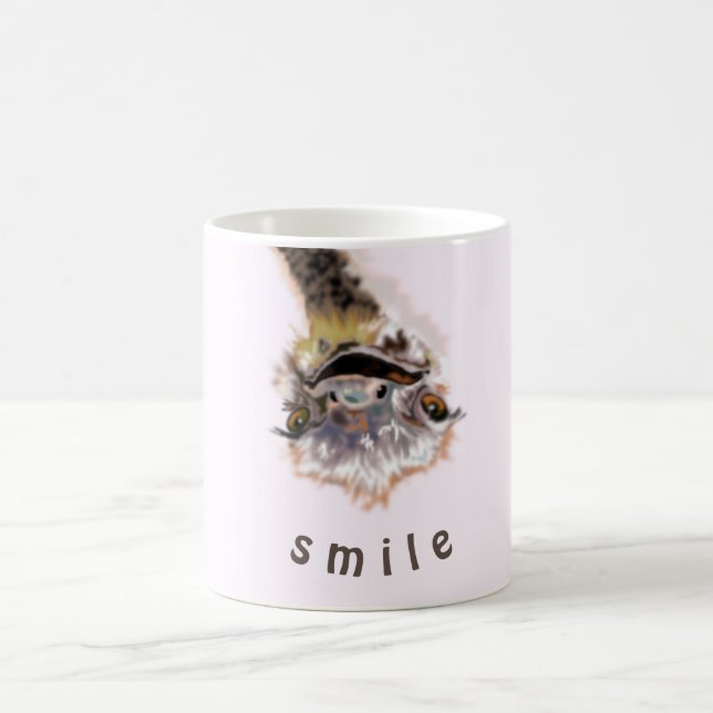 Funny Mug Happy Playful Ostrich - Smile (Center)