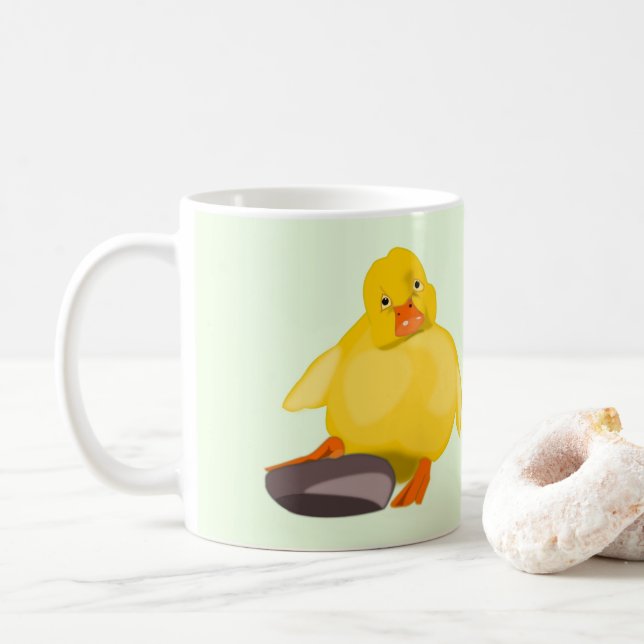 Funny Mug with Cute Yellow Duck (With Donut)