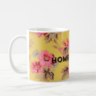 Funny mug yellow vintage floral