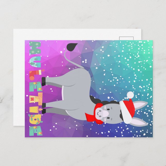 Funny Muletide Christmas Postcard (Front/Back)