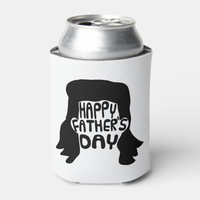 Funny Mullet Happy Father's Day Can Cooler (Can Front)