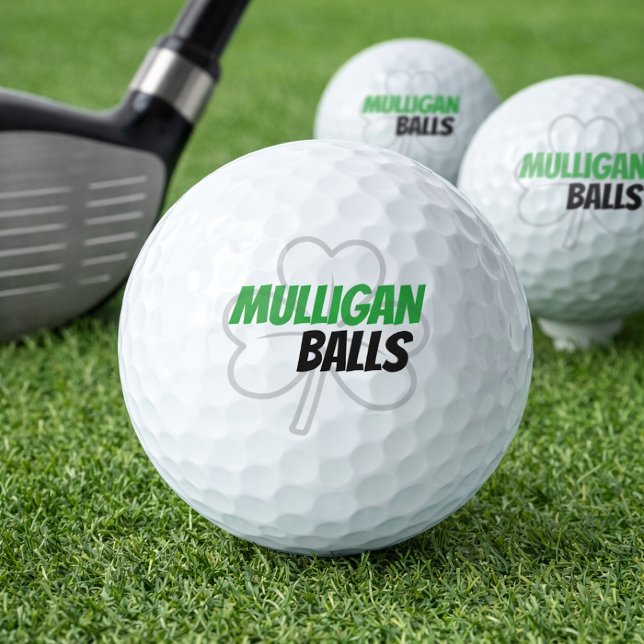 Funny Mulligan Balls Green Irish Clover Golf Balls (Creator Uploaded)