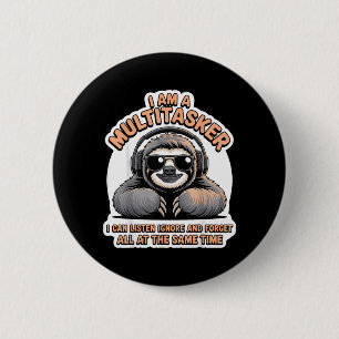 Funny Multitasker Quote Sarcastic Humour Graphic 6 Cm Round Badge