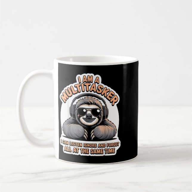 Funny Multitasker Quote Sarcastic Humour Graphic Coffee Mug (Left)