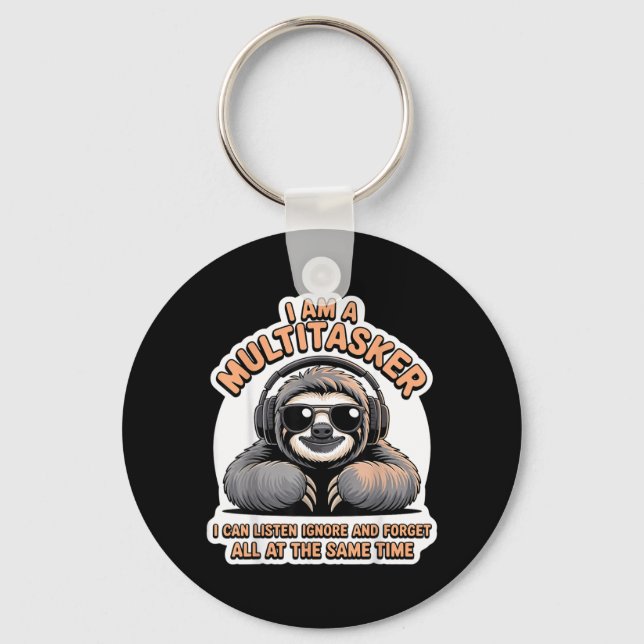 Funny Multitasker Quote Sarcastic Humour Graphic Key Ring (Front)
