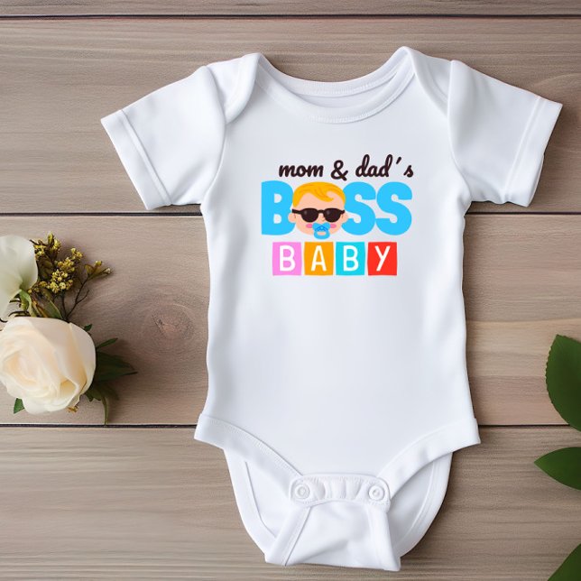 Funny Mum and Dad's Boss Baby Boy Baby Bodysuit (Creator Uploaded)