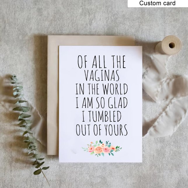 Funny Mum Birthday Card From Daughter Floral Print (Funny Mom Birthday Card From Daughter Floral Print)