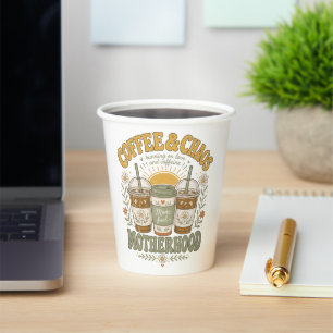 Funny Mum Coffee Floral Illustration Paper Cups