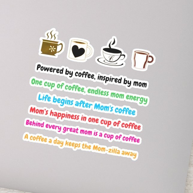 Funny Mum Coffee Quotes | Vinyl Stickers (mom coffee lover)