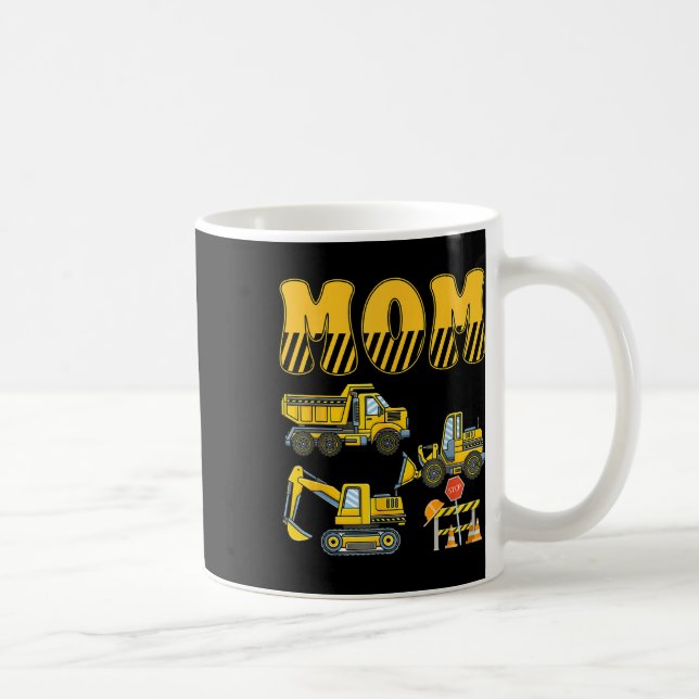 Funny Mum Dad Construction Excavator Kids Boy Fami Coffee Mug (Right)