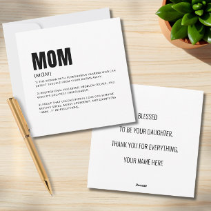 Funny Mum Definition Greeting Holiday Card