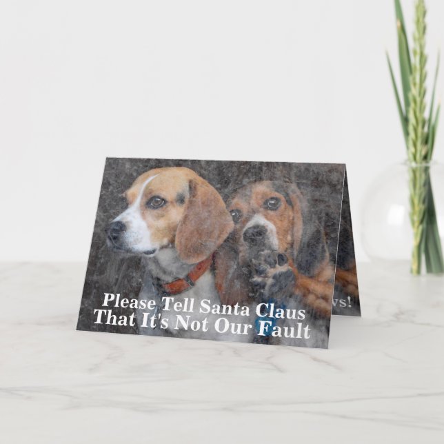 Funny Mum Doesn't Do Windows Beagle Christmas Holiday Card (Front)