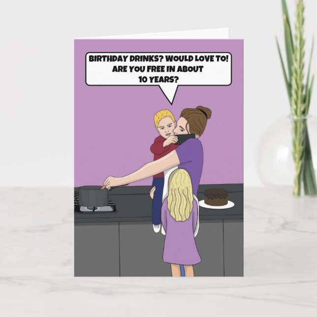 Funny Mum Drinking Birthday Card (Front)