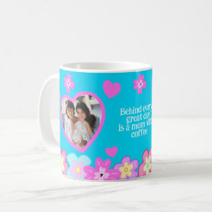 Funny Mum Hand Drawing Colourful Cartoon Flowers Coffee Mug