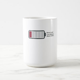 Funny "Mum Level: Low Battery" Coffee Mug - Relata