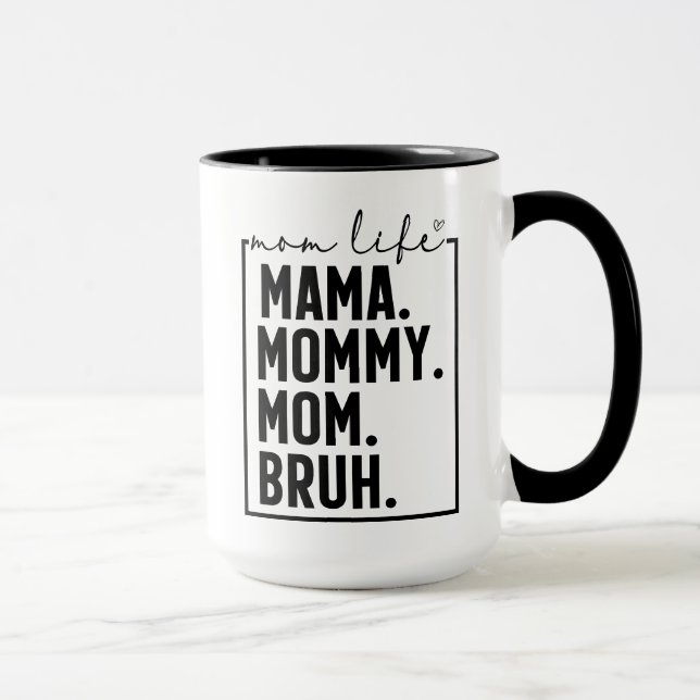 Funny Mum Life Coffee Gift Ceramic Black Mug Decor (Right)