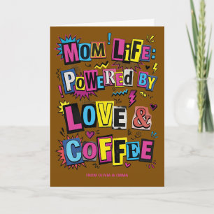 Funny Mum Life Coffee Retro Mother's Day Card