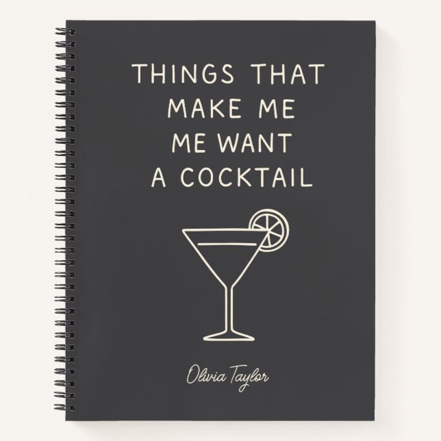 Funny Mum Life Drinking Adulting Humour Name Notebook (Front)