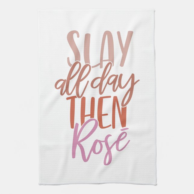 Funny Mum Life Wine Lover Girl Boss Pink Quote  Tea Towel (Vertical)