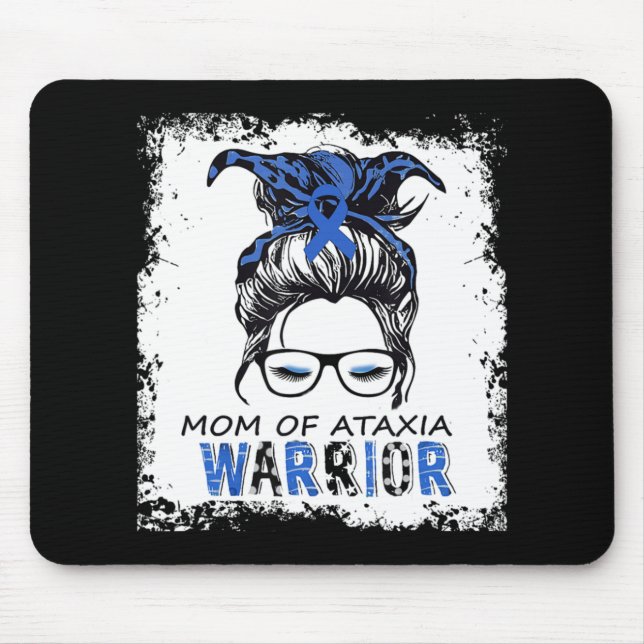 funny mum of ataxia warrior,design ataxia awarenes mouse pad (Front)