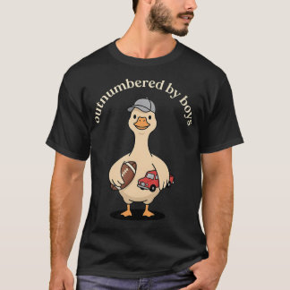 Funny Mum Of Boys Outnumbered By Boys Football T-Shirt