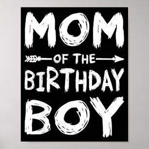 Funny mum of the birthday boy matching family poster