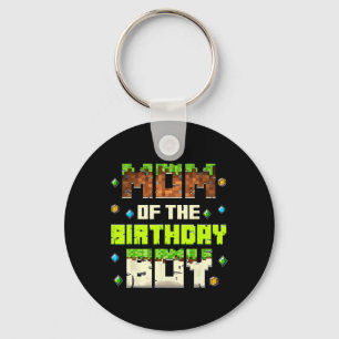 Funny Mum Of The Birthday Boy Video Gamer Pixel Bd Key Ring
