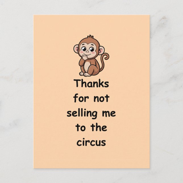 Funny Mum Thanks for Not Selling Me Circus Postcard (Front)