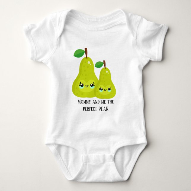 funny Mummy baby perfect pear Baby Bodysuit (Front)