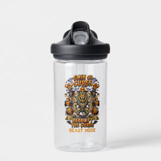 Funny Mummy Gym Halloween Lion Lifter Graphic Pull Water Bottle