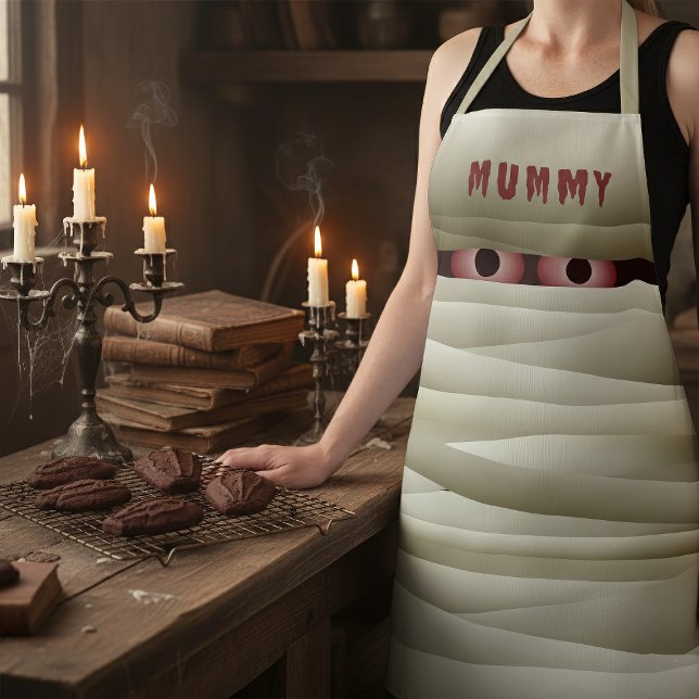 Funny Mummy Monster Spooky Kitchen Halloween Apron (perfect for any parent who loves to bake or cook up some creepy treats during the Halloween season)