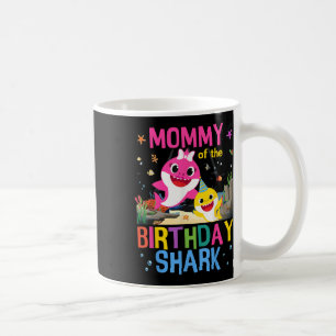 Funny Mummy Of The Birthday Family Shark Kids Birt Coffee Mug