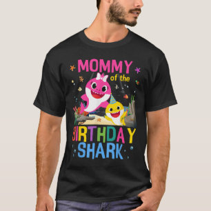 Funny Mummy Of The Birthday Family Shark Kids Birt T-Shirt