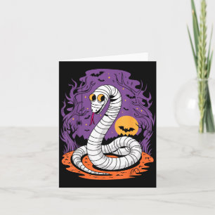 Funny Mummy Snake Lovers Spooky Halloween Costume Card